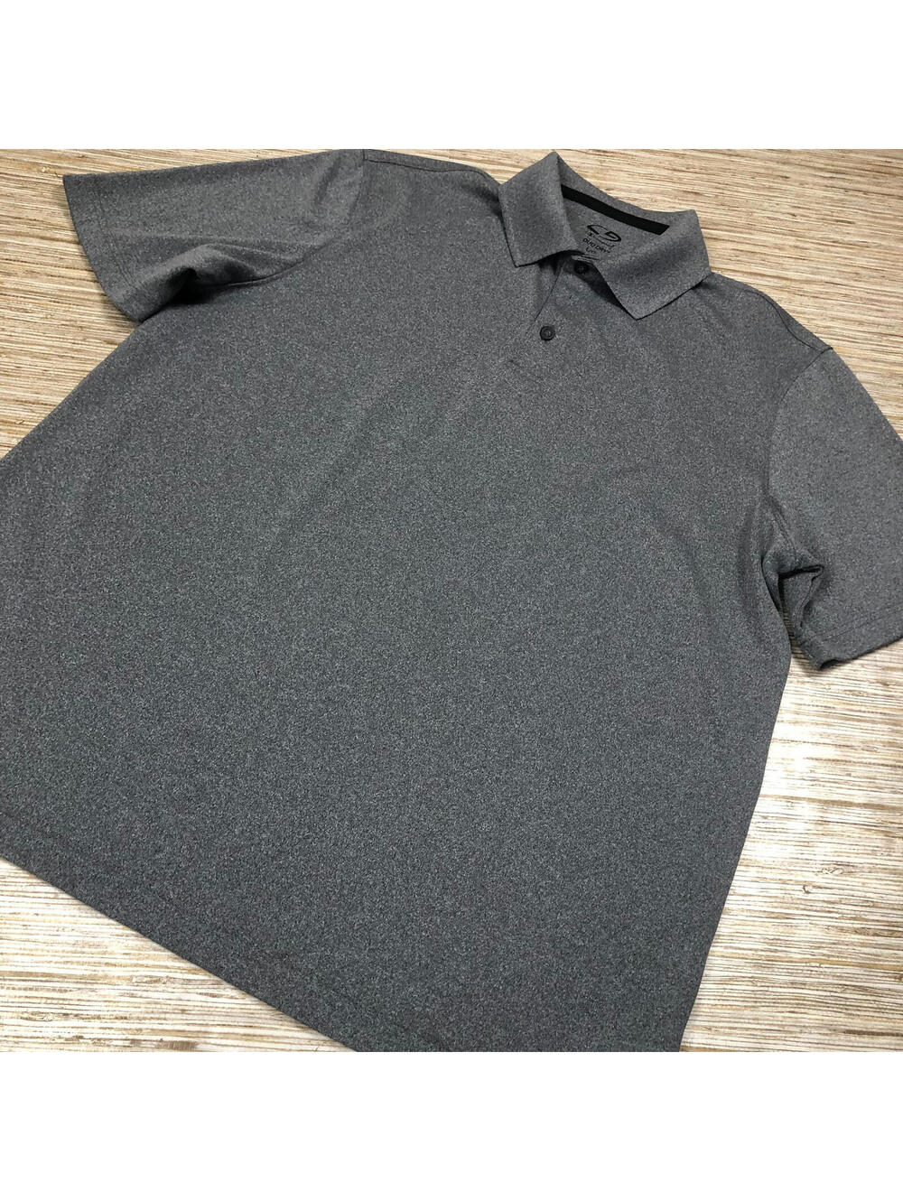 3224 Champion Dou dry polyester button golf shirt GREY sz L